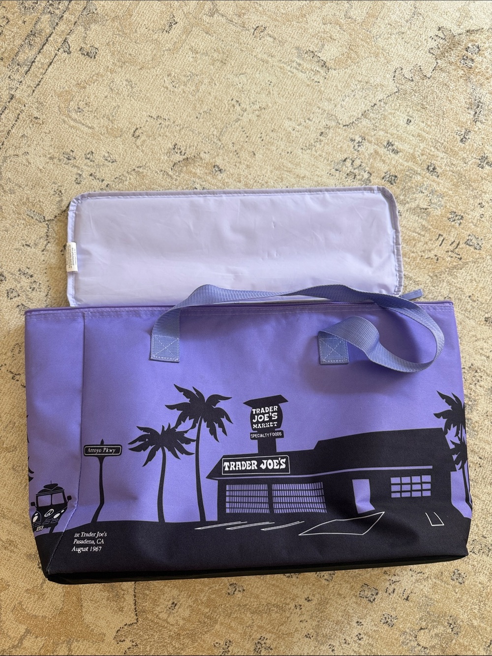Trader Joe’s large insulated tote in purple